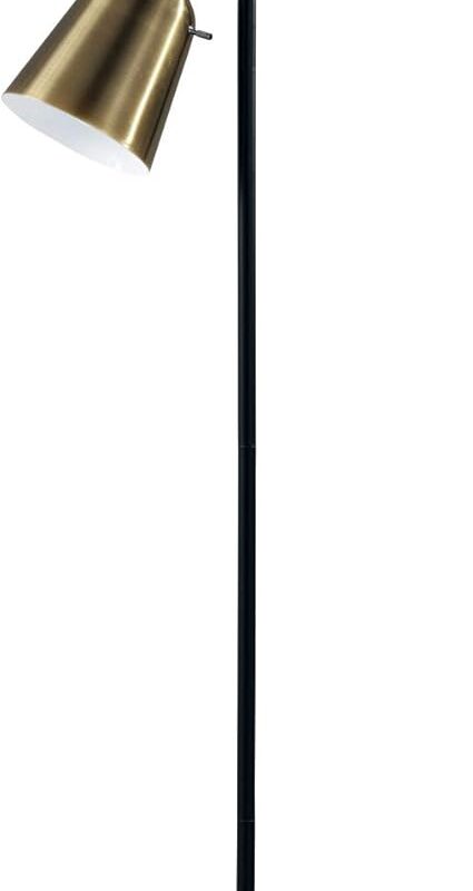 Adesso 3237-01 Floor-Lamps, Brass w/Matte Black Accents
