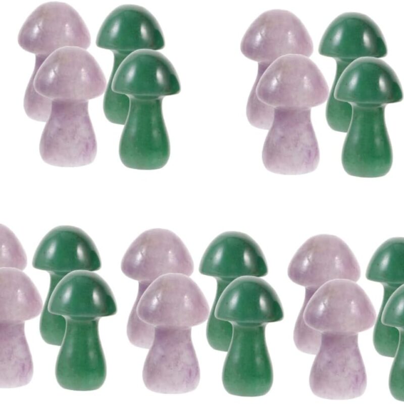 Yardwe 5sets Mushroom Shape Stone Decor Forest Decorative Stones for Garden Decorations 4pcs*5