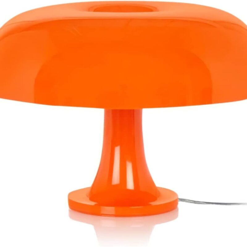 Orange Mushroom Lamp for Room Aesthetic Modern Lighting for Bedroom | Cool Retro Living Room Decor (Orange)