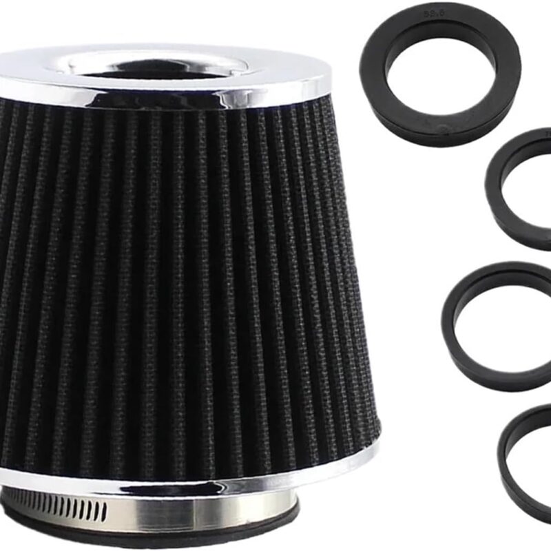 Universal Car Air Filter Mushroom Head Modified High Flow Cold Air Intake Filter Racing Sport Cone Air-Filter 63/70/76/80/90mm(Clear)