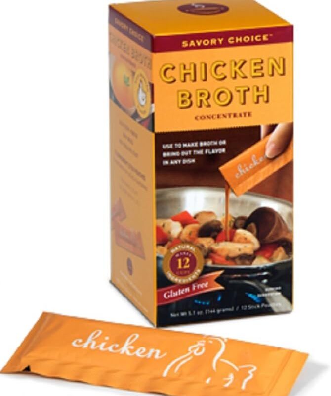 Savory Choice Liquid Concentrate Chicken Broth, 12 Stick Pouches (Pack of 12)
