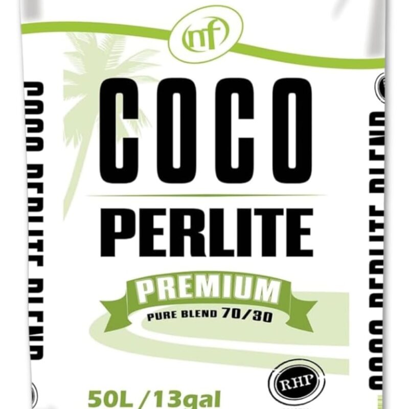 Coco Coir Perlite Mix, 50 Liter Bag- 70/30 Blend - Pre Buffered with Calcium, Organic Coconut Coir & Perlite for Plants - Garden Soil for Hydroponic, Indoor - Outdoor Garden & House Plant