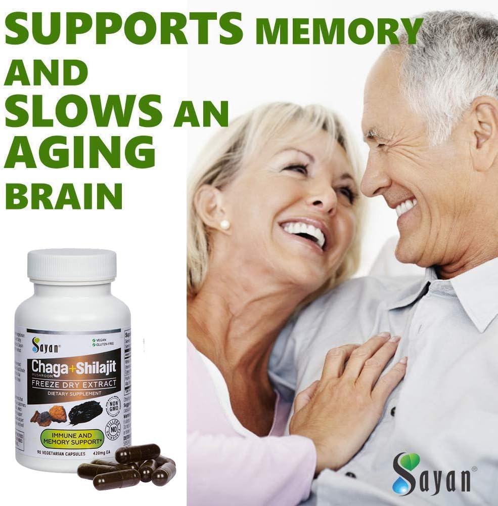 619OxwKgvHL._AC_SL1000_.jpg Sayan Siberian Wild Forest Chaga Mushroom Extract Powder 2 Oz and Chaga with Shilajit 90 Vegetarian Capsules - Wild-Harvested Dietary Supplement for Immune System Support + Natural Energy Boost - Image 5