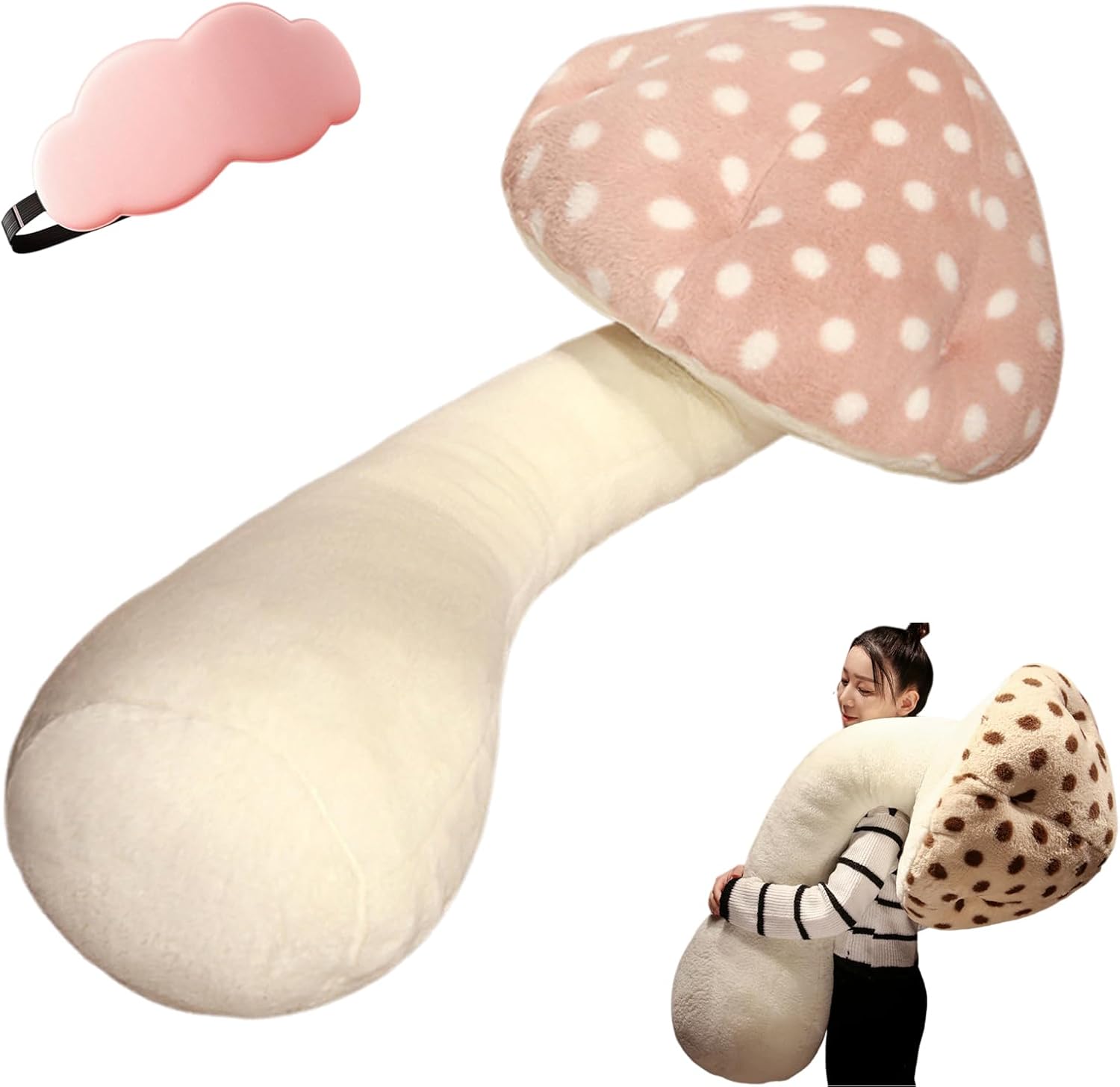61EBUL90qgL._AC_SL1500_.jpg Mushroom Body Pillow, 52inch Long Mushroom Plush Pillow, Cute Soft Long Bed Pillow for Adults (Pink, 52 Inch)
