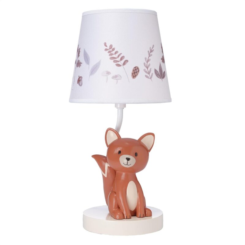Lambs & Ivy Treetop Fox Custom Hand-Painted Nursery/Child Lamp with Shade & Bulb