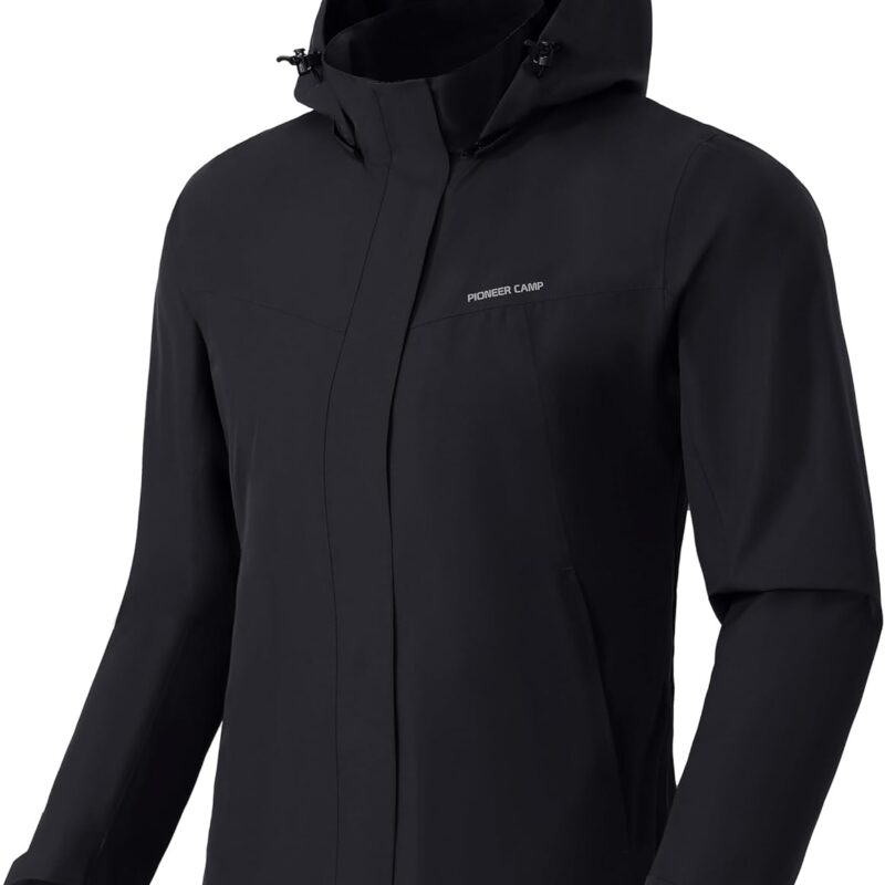 Pioneer Camp Women's Rain Jacket Waterproof Shell Jacket Hooded Windbreaker Lightweight Rain Coats for Outdoor Hiking Travel
