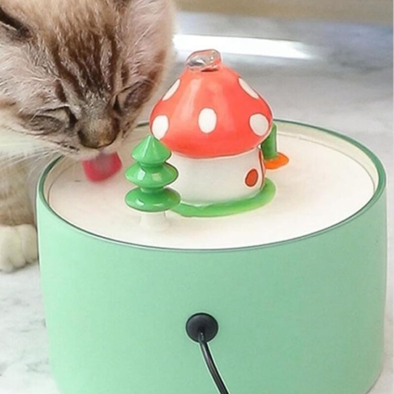 Mushroom House Cat Water Fountain