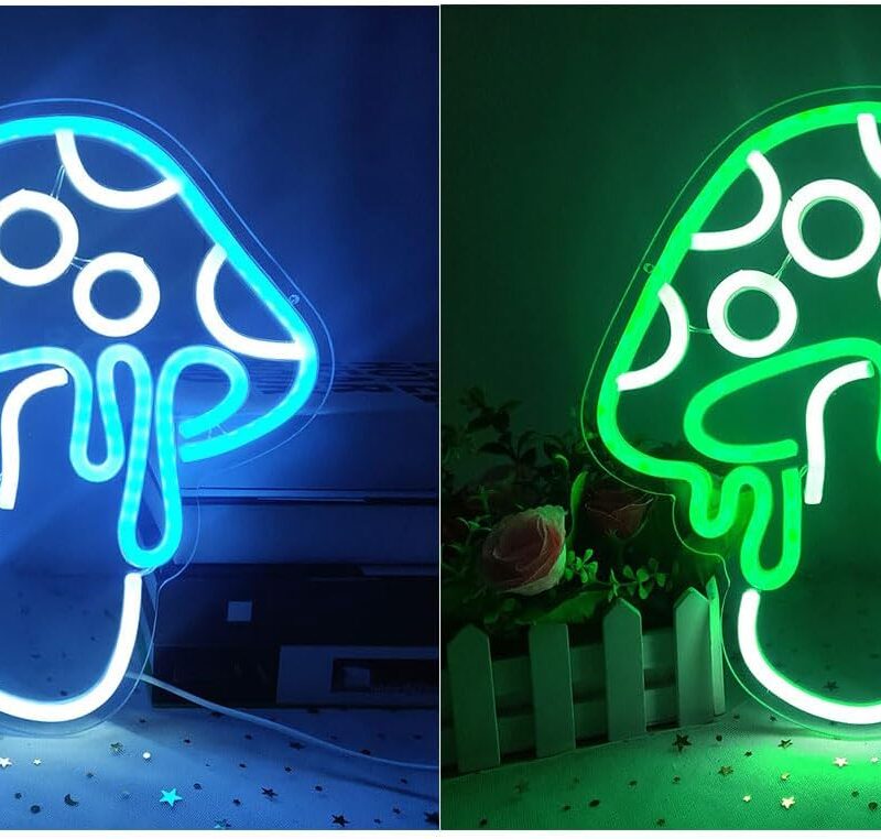 Mushroom Neon Sign - Dimmable Led Light, Cute 3d Wall Art, Signs For Decor Game Room Bedroom, Holiday Gift Children Kids Girl