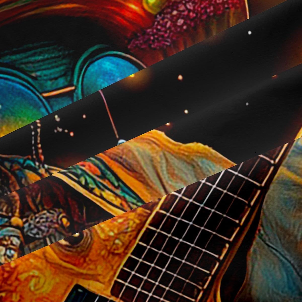 61KX58DH81L._AC_SL1200_.jpg Alien Curtains Blackout 30%-50%,Music Theme Window Drapes,Trippy Mushrooms Window Treatment Grommet Top 2 Panels Decor,52Wx96L - Image 5