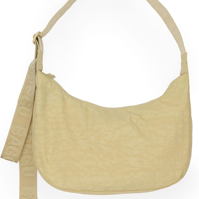 BAGGU Medium Nylon Crescent Bag - Butter