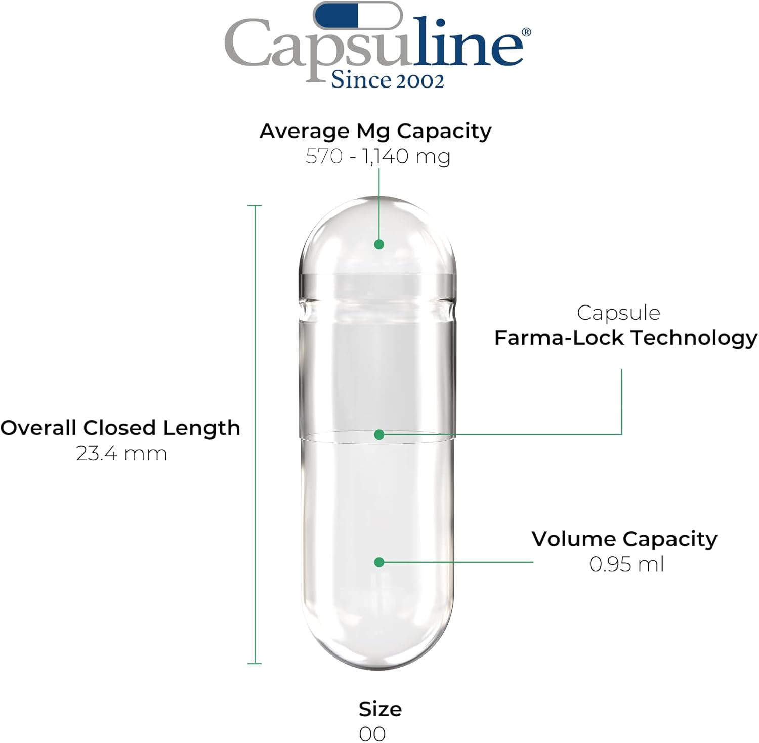 61QMbfbuhL._AC_SL1500_.jpg Capsuline Size 00 - Clear Empty Gelatin Capsules - 5000 Count - Empty Gel Pill Capsules - DIY Pure Bovine Pill Capsule Filling - Empty Caps - Kosher, Gluten Free and Halal Certified Clear - Image 2