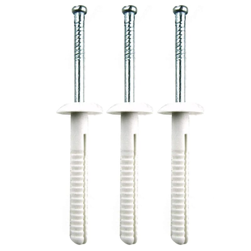 Nylon Mushroom Head Drive Pin Nail-in Anchor 3/16" x 1-1/2" (200 Pieces)