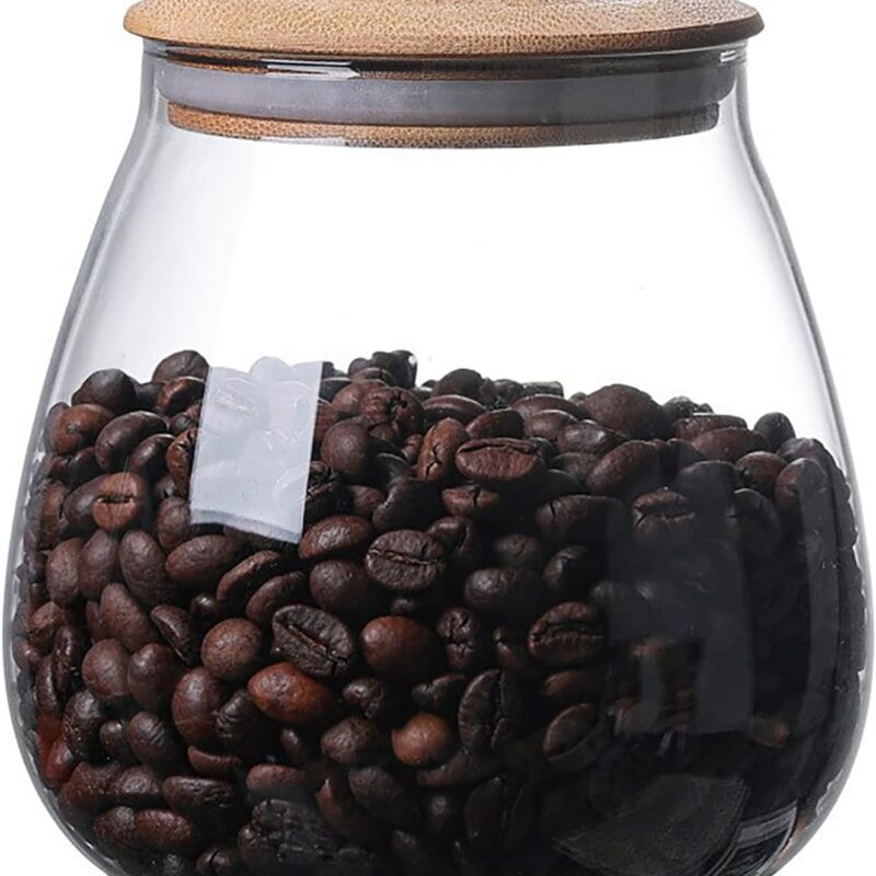 Coffee Bean Container Glass Storage Jar Mushroom-shaped Kitchen Grains Sealed Jar Moisture-proof Coffee Bean Storage Jar