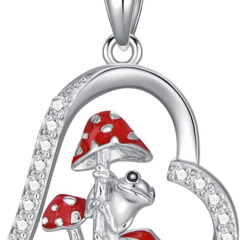 Bee/Butterfly/Frog/Ladybug Pendant Necklace S925 Sterling Silver Cute Animal Jewelry Gift for Women Girls