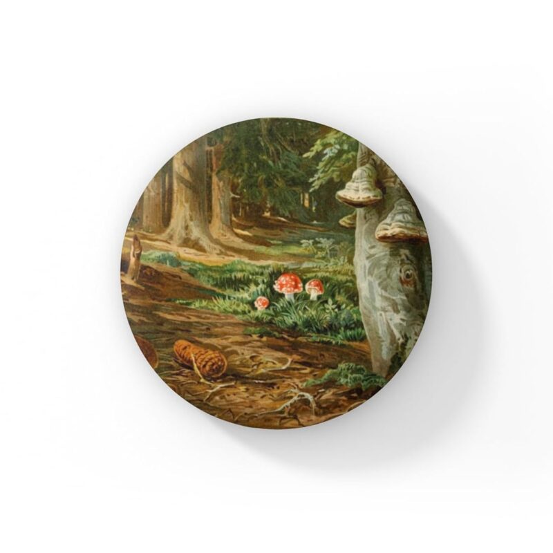 Mushroom Forest Pin Button, Forest Pin, Mushroom Pin, Mushroom Keychain, Forest Pin, Forest Magnet, Mushroom Pin, Natural History Pin (10 Keychains - 1.50in)