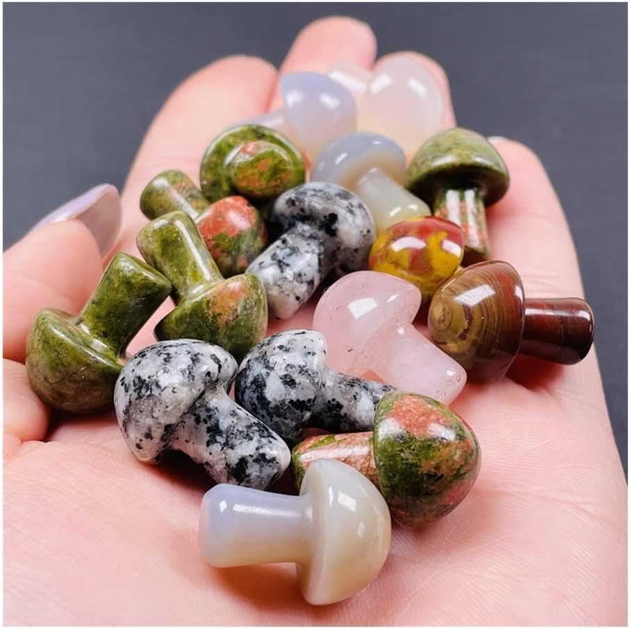 61VDV2Yc2BL._AC_SL1001_.jpg Natural Crystal Natural Crystal Mini Mushroom Shaped Crystal Gemstone Decor Power Stone Crystal (Size : 10PC) - Image 3