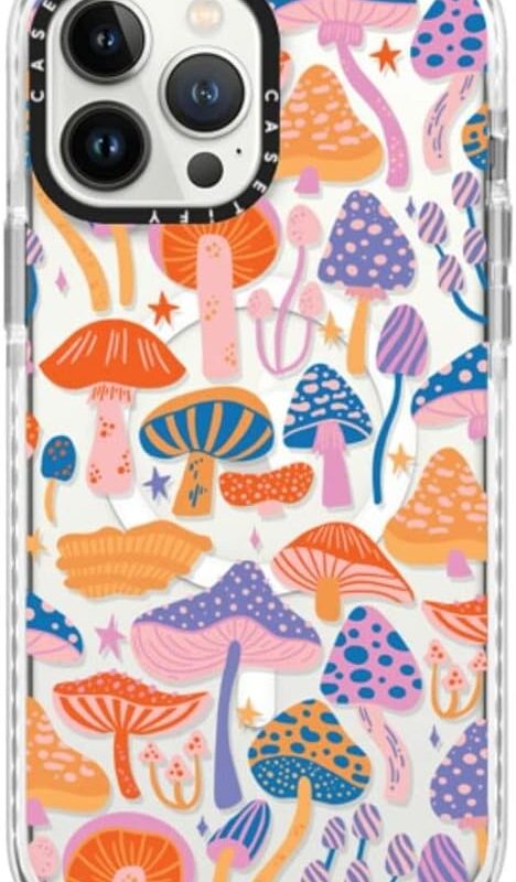 CASETiFY Impact Case for iPhone 13 Pro Max Compatible with Magsafe - Magic Mushrooms - Clear Frost