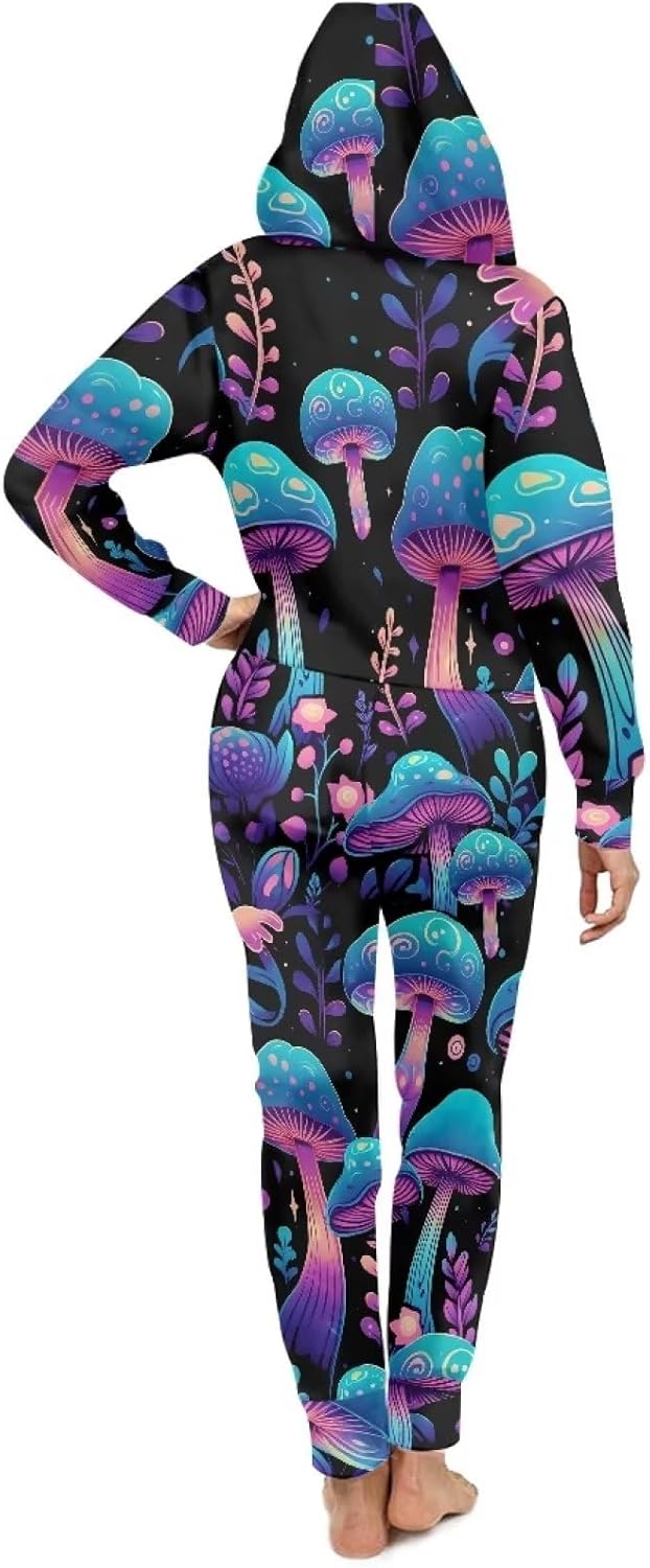 61ZRgUCFRqL._AC_SL1500_.jpg JEOCODY Adult Unisex Onesie Pajamas Long Sleeves Sleepwear with Pockets - Image 4