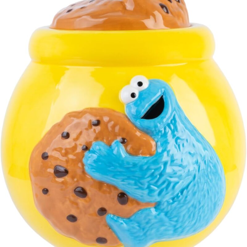 Sesame Street Cookie Jar With Lid | Snack Canister | 20.5 x 21.1 x 26 cm | Candy Jar | Kitchen Decor | Airtight Food Storage Container | Large Cookie Jar With Airtight Lid