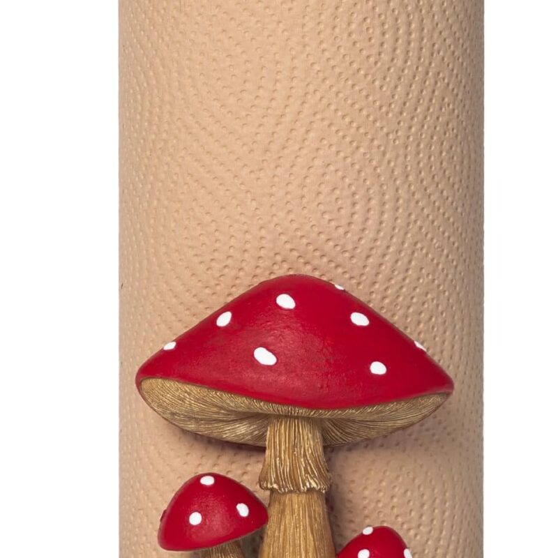 Mushroom Paper Towel Holder - Cottagecore Decor Mushroom Kitchen Home Cottagecore Accessories Cute Stuff, Unique Wood Paper Towel Holder Stand Kitchen Countertop 12.5×7 in