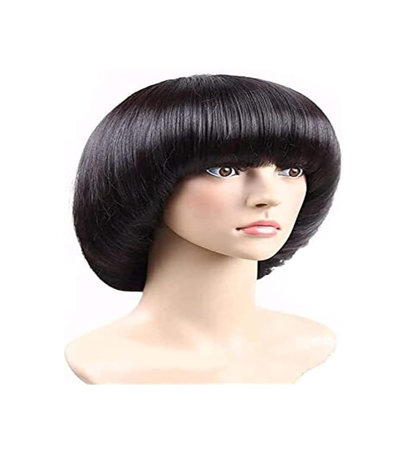 61cy4vmnTcL._SL1500_.jpg QWIFCMJFWigs Afro Girls Cosplay Mushroom Wig Short Haircut With Bangs Bob Wig For Black Boy Wig for Daily Party Costume Party - Image 3