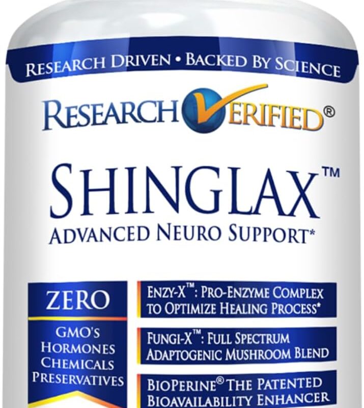 Research Verified Shinglax - Lemon Balm, Proteolytic Enzymes, Mushroom Complex, Vitamin B Complex, Oregano, Zinc - GMO Free, Made in USA - 60 Capsules (Pack of 1)