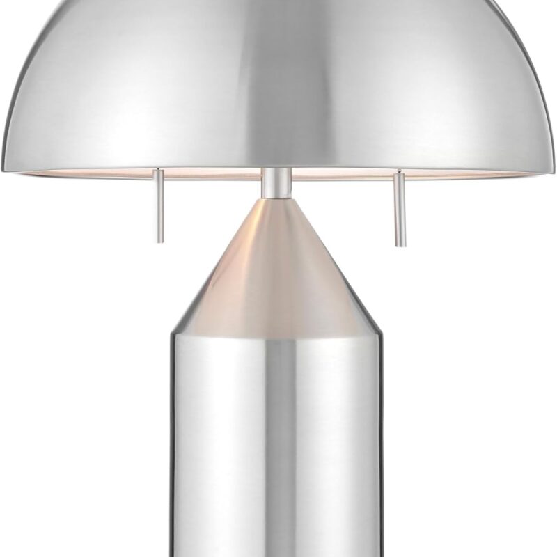 Lite Source Ranae 21 1/2" Brushed Nickel Modern Mushroom Table Lamp
