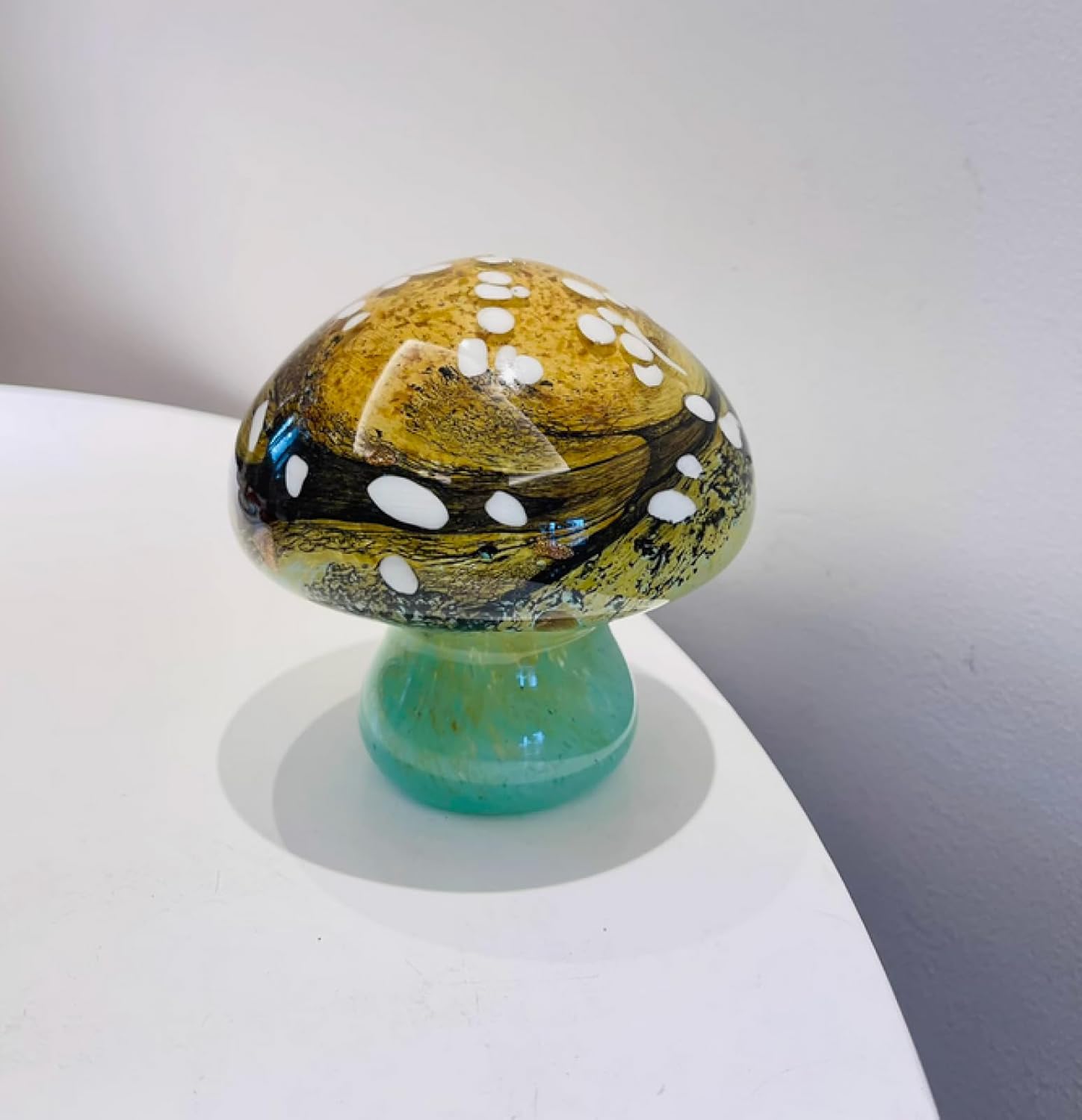61hgAW1G-aL._AC_SL1500_.jpg Handmade Glass Mushroom Figurine Blown Glass Coloured Glaze Paperweights Birthday Gift Table Ornaments Home Decor - Image 2