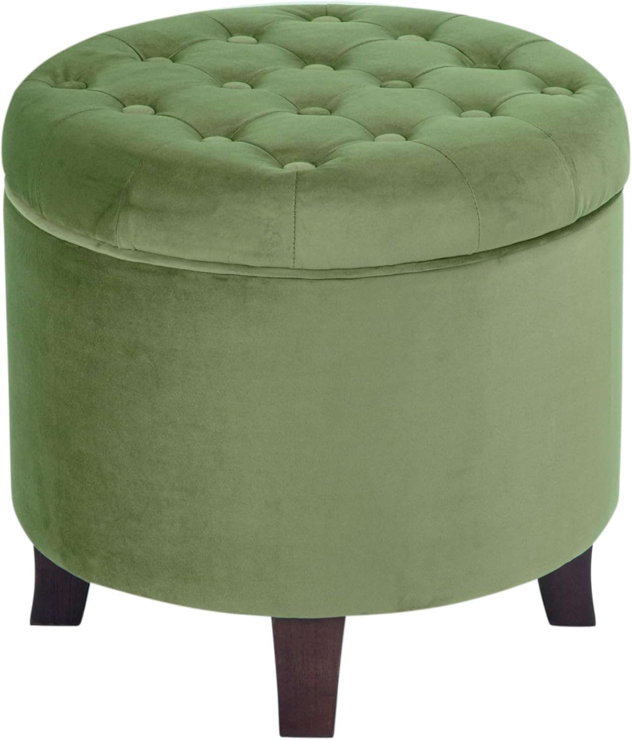 61ozuYMXxSL._AC_SL1500_.jpg Homepop Home Decor | Upholstered Round Velvet Tufted Foot Rest Ottoman | Ottoman with Storage for Living Room & Bedroom | Decorative Home Furniture, Green - Image 7