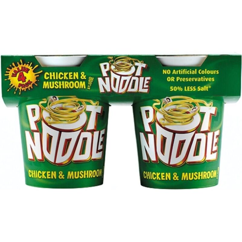 Pot Noodle Chicken & Mushroom Flavour (4x90g) - Pack of 6