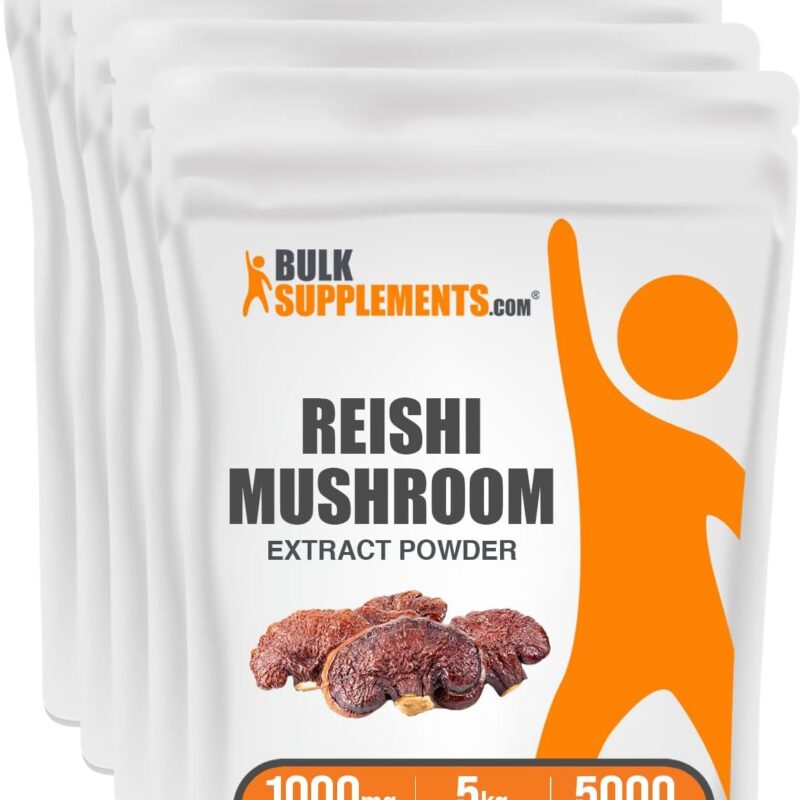 BulkSupplements.com Reishi Mushroom Extract Powder - Mushroom Supplements for Immune Support, Superfood - 1000mg of Ganoderma Lucidum Extract per Serving, Gluten Free (5 Kilograms - 11 lbs)