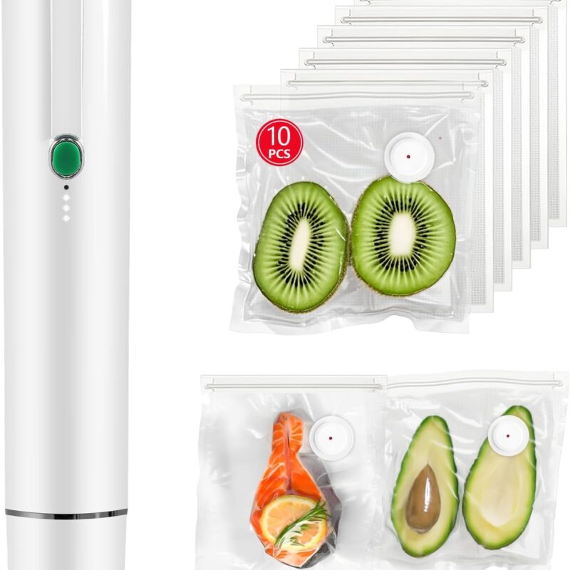Vacuum Sealer, vacuum sealer for food, handheld vacuum sealer(Vacuum Sealers+ 10 reusable vacuum seal bags)