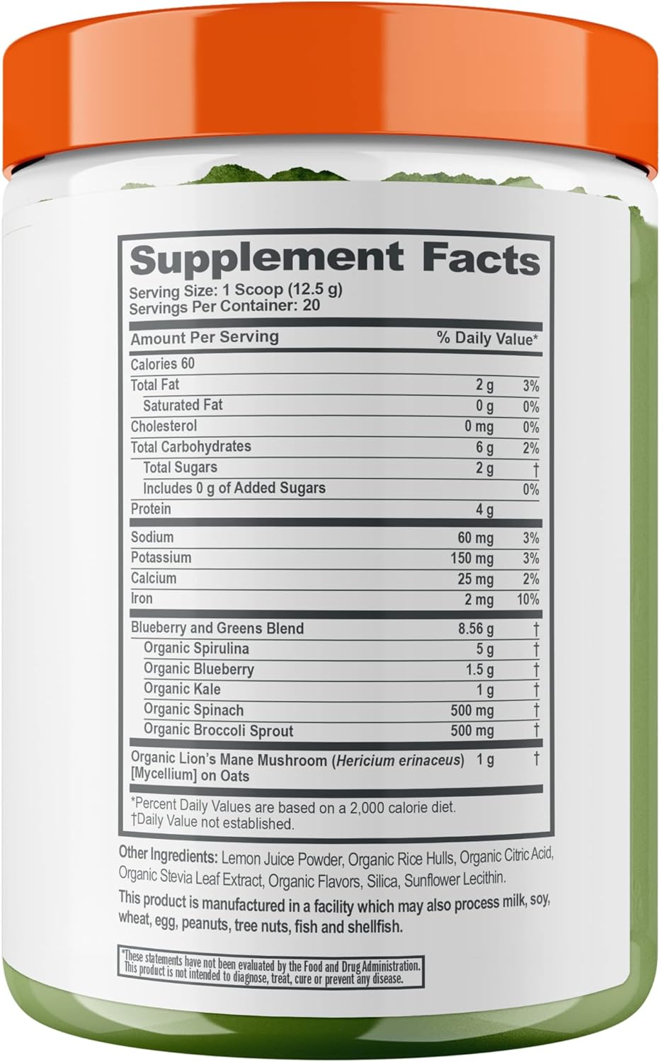 71qKAUs7DL._AC_SL1500_.jpg The Genius Brand - Mind & Body Wellness Stack : Lion's Mane Capsules for Cognitive Boost + Super Greens for Energy and Immunity - Image 5