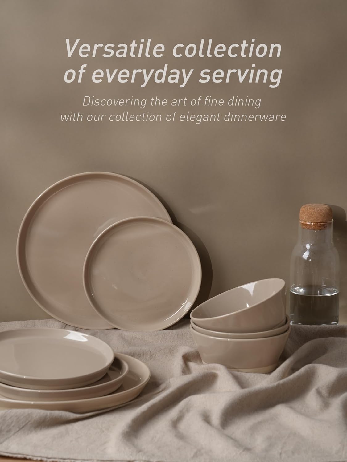 710hkGzkSlL._AC_SL1500_.jpg Famiware Saturn Dinnerware Sets, 18 Pieces Dish Set, Plates and Bowls Sets for 6, Cinnamon Brown - Image 5