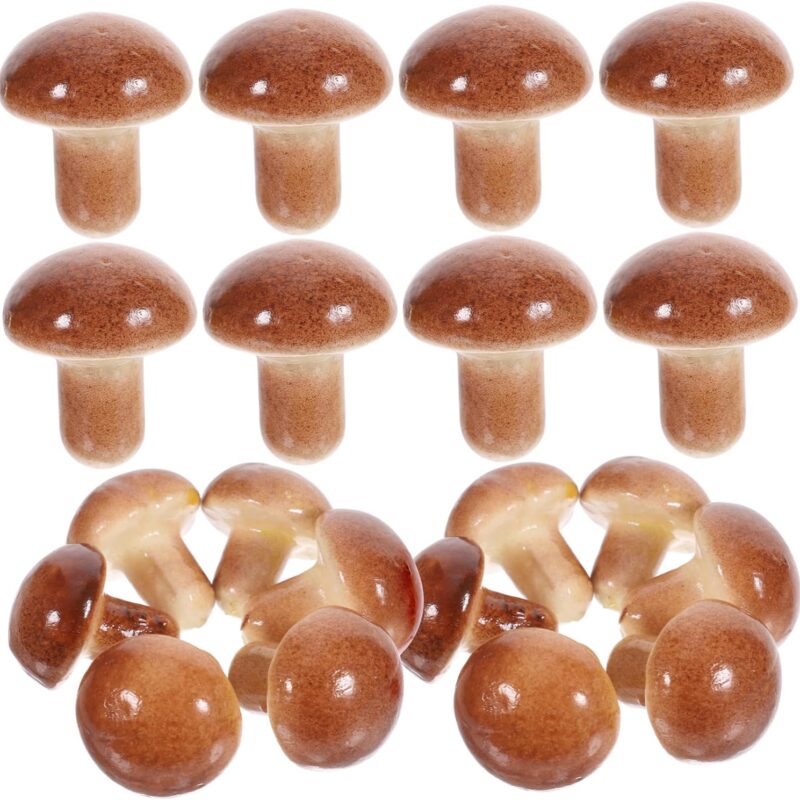 20pcs Fairy Bonsai Toy Room Food Children Supply Fake Fruit Fake Mushroom Crafts Desktop red Mushroom Sculpture Decorations Kids Supplies Vegetable Or