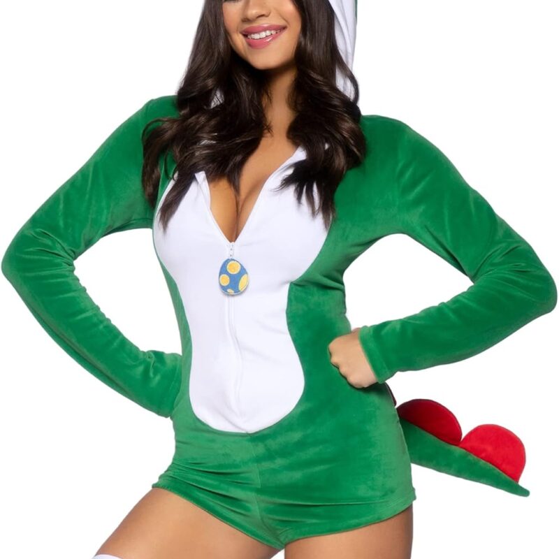 Leg Avenue Women Comfy Ultra Soft Zipper Romper Costume
