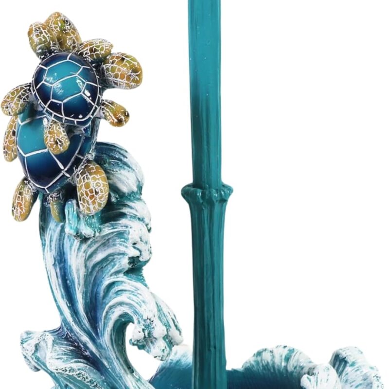 Nautical Paper Towel Holder with Sea Turtle and Ocean Wave Design for Beach-Inspired and Decorative Kitchen Décor - Coastal-Inspired Freestanding & Tabletop Kitchen Accesorries and Marine Life Theme