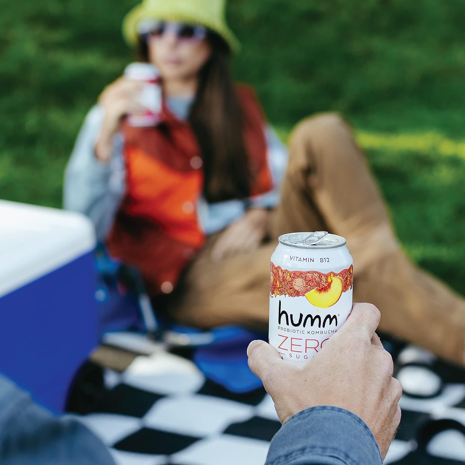718mdakGP0L._SL1500_.jpg Humm Probiotic Kombucha Zero Sugar Peach Tea, No Refrigeration Needed, Keto Friendly, Organic, Vegan, Gluten Free, 12oz Cans (16 Pack) - Image 3