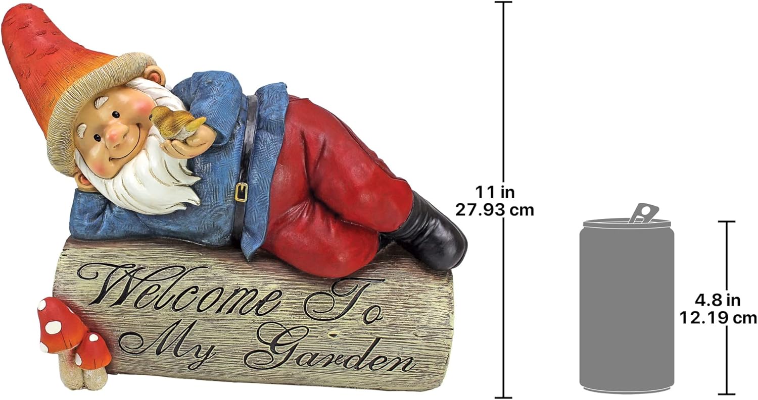 71EBfsINDOL._AC_SL1500_.jpg Garden Gnome Statue - Gideon the Garden Gnome Welcome Sign - Lawn Gnome - Image 2