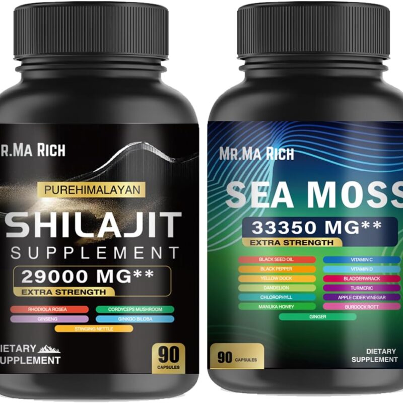 Mr.Ma Rich Sea Moss and shilajit Bundle - 90 * 2 Count (Sea Moss and Shilaji)
