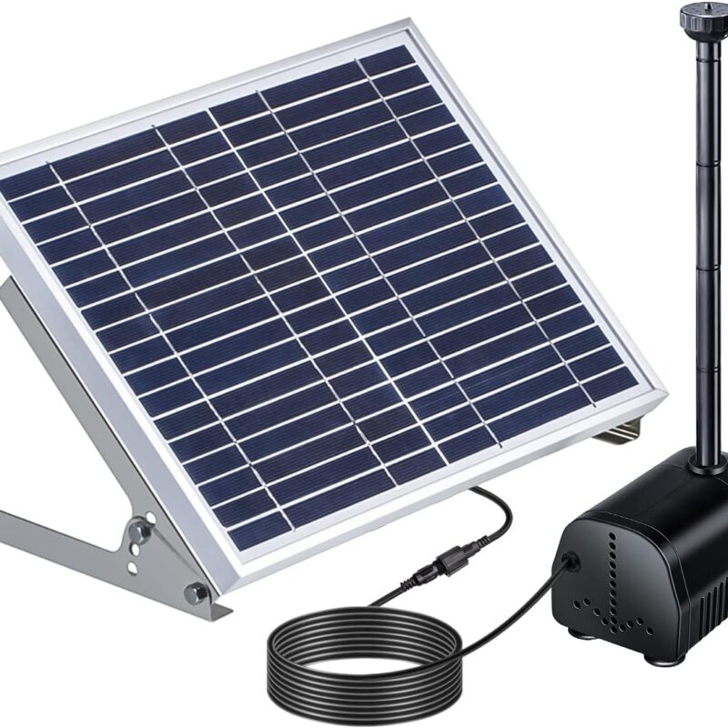 Lewisia 10W Solar Water Pump Kit with Mushroom and Blossom Spray Heads for DIY Pond Water Feature Pool Garden Patio Hydroponics Aquaculture Bird Bath Solar Power Fountain Pump