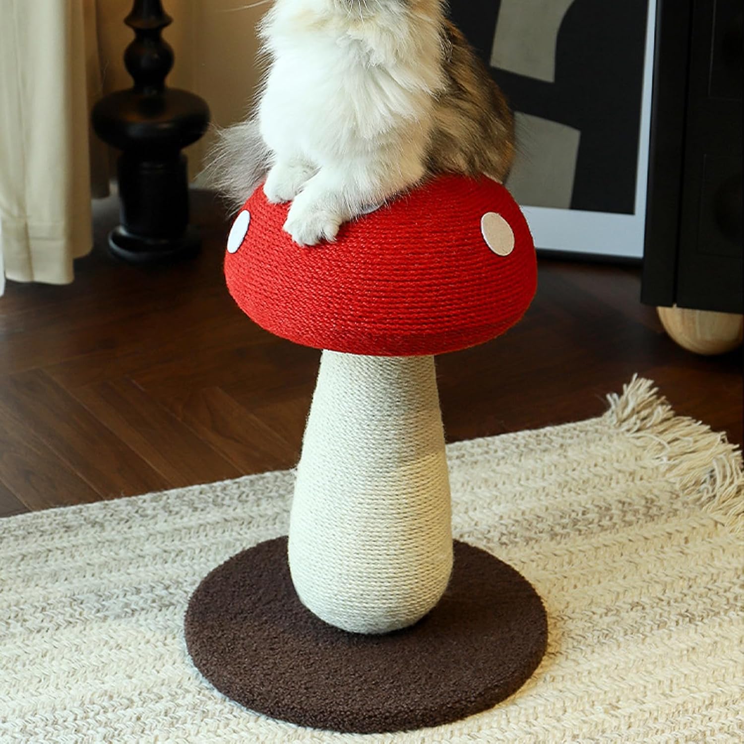 71ILuiiGiLL._AC_SL1500_.jpg Mushroom Shaped Cat Scratch Post, Grinding Claws Sisal Interactive Cat Scratch Pad Mat, Scratching Post, Cat Scratching Board for Pets Cats Medium and Small - Image 3
