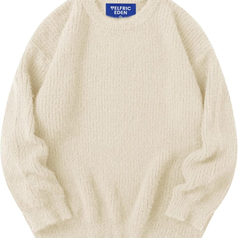 Aelfric Eden Oversized Sweaters Mohair Furry Sweater Crewneck Knit Casual Soft Pullover 2024 Trendy Outfits