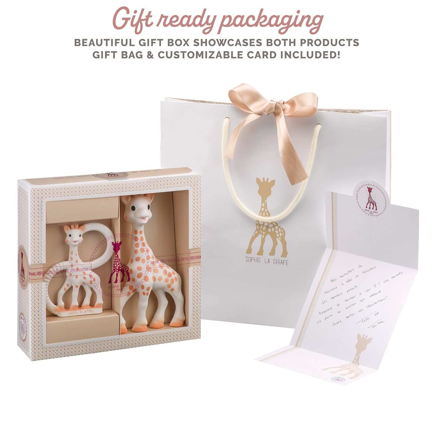 71NCuvX-JYL._SL1500_.jpg Sophie la girafe Classical Creation Birth Set #1 | Gift Set Includes Gift Bag, Card, Sophie la girafe & Teething Ring | Handcrafted in France | Made from Natural Rubber | Designed for Teething Babies - Image 6