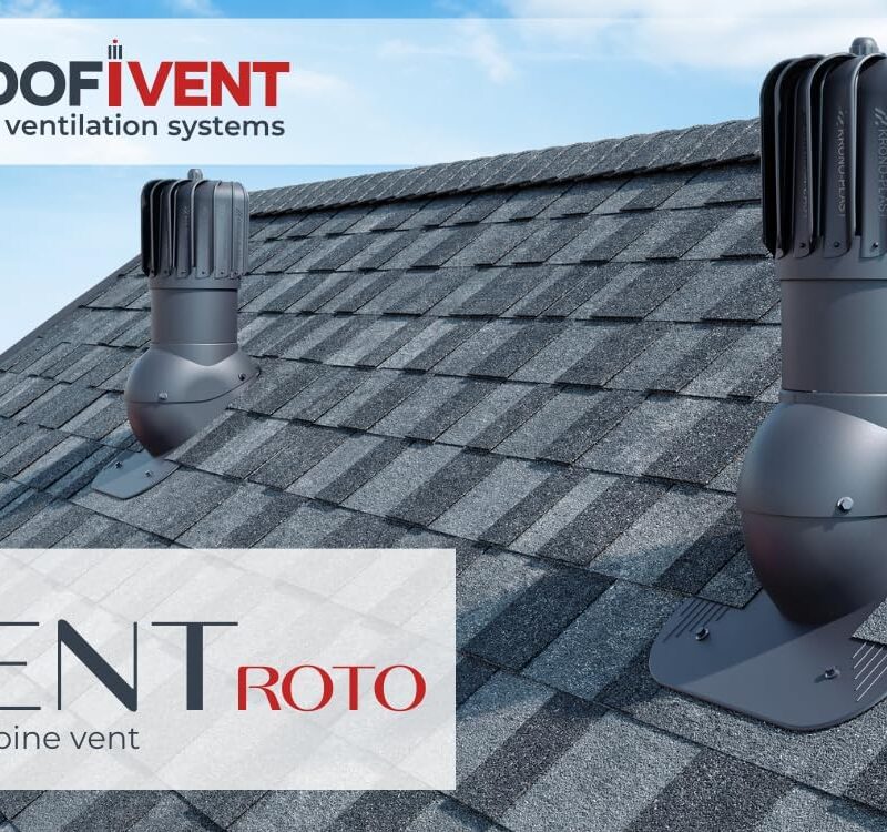 ROOFIVENT IVENT ROTO Roof Turbine Roof Vent 6" Oblong Head Shape Shingle Slate Or Shake Roof Type Graphite