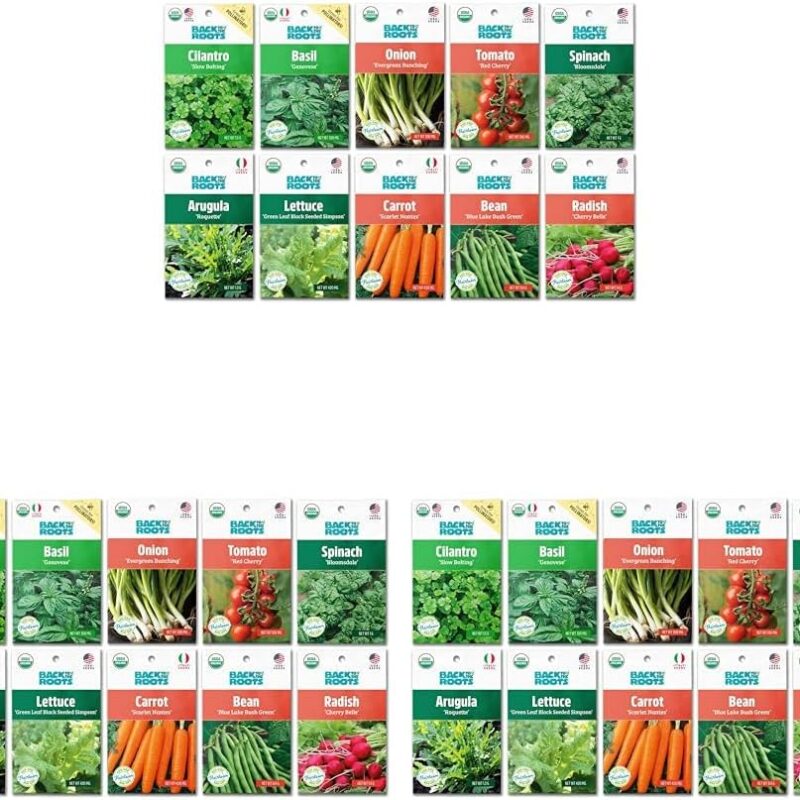 Back to the Roots 100% Organic, Non-GMO Seeds | Variety 30-Pack | Top Herb, Fruit, and Veggies | Guaranteed to Grow