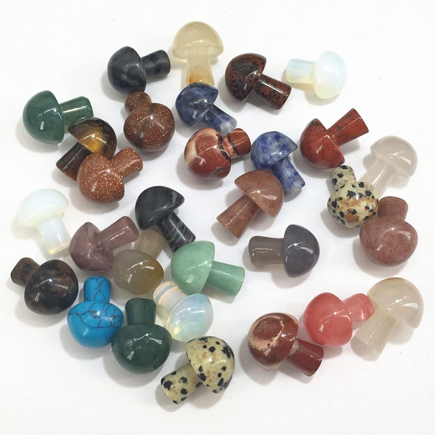 71PwOR8-XJL._AC_SL1500_.jpg 15PCS Mini Crystal Mushroom Sculpture Natural Healing Crystal Figurine All Kinds of Gemstone Carving Crafts Crystal Mushrooms for Home Decoration - Image 5