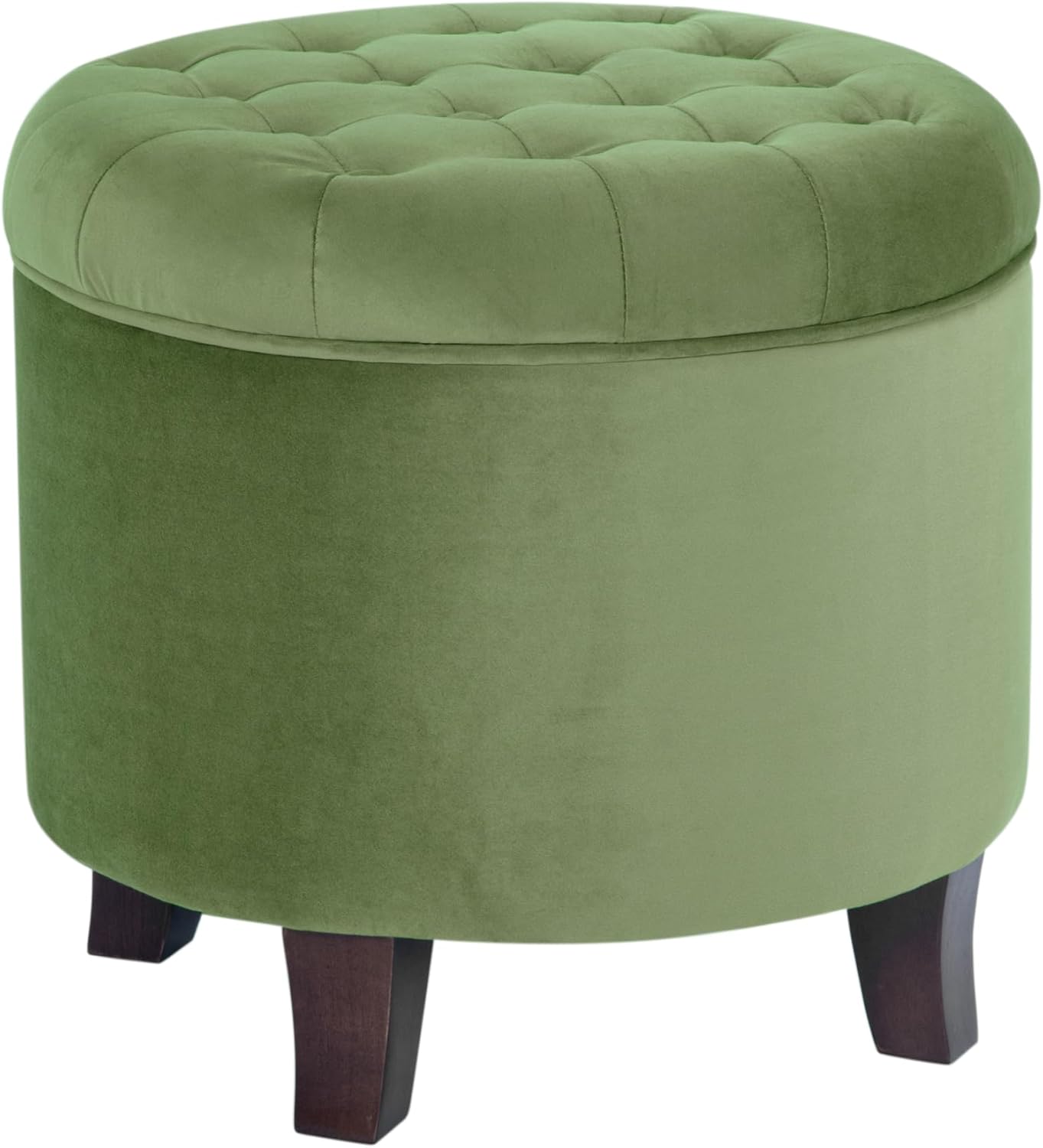71SBqxNk5XL._AC_SL1500_.jpg Homepop Home Decor | Upholstered Round Velvet Tufted Foot Rest Ottoman | Ottoman with Storage for Living Room & Bedroom | Decorative Home Furniture, Green - Image 9