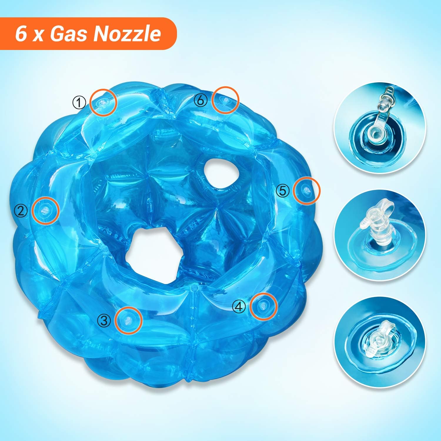 71SSlw7im3L._AC_SL1500_.jpg 2 Pack Bumper Balls: 36inch Inflatable Sumo Ball - Durable PVC Vinyl Material Body Bubble Soccer - Giant Human Hamster Knocker Body Zorb Ball for Kids and Adults Physical Outdoor Toys, Blue - Image 2