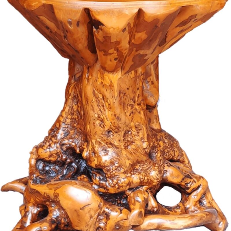 Rustic Azalea Tree Stump/Root End Table | Unique Wood Root Log Side Table | Reclaimed Primitive Round Natural Live Edge Coffee Table/Stool | Log Cabin Home Decor Furniture
